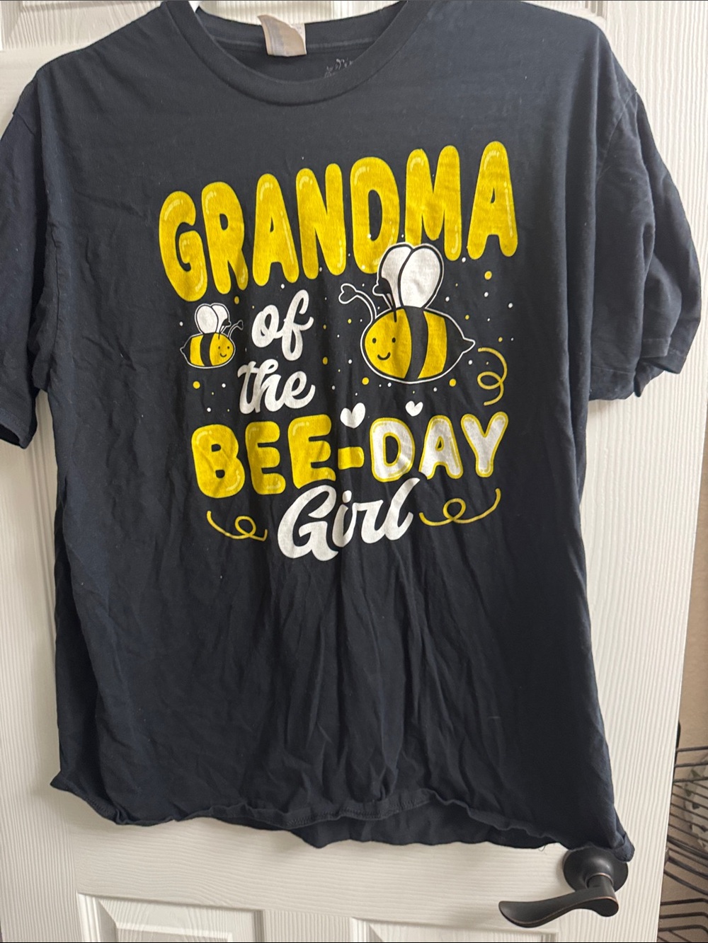 Grandma of the Bee-Day Girl T-Shirt - Black & Yellow